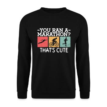 Triathlon Entraînement Fun Triathlète Cadeau - Sweat-shirt Unisexe - noir - Devant - Alina (178cm) & Michal (187cm)