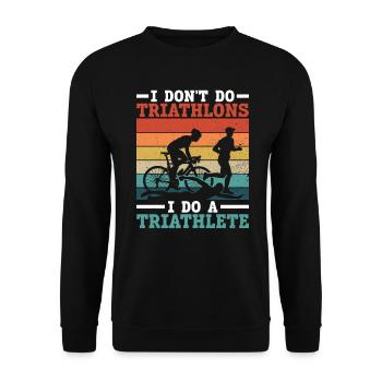 Triathlon Training Triathlet Geschenk - Unisex Pullover - Schwarz - Vorne - Alina (178cm) & Michal (187cm)
