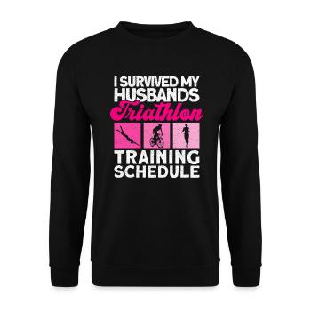 Triathlon Entraînement Femmes Triathlète Cadeau - Sweat-shirt Unisexe - noir - Devant - Alina (178cm) & Michal (187cm)