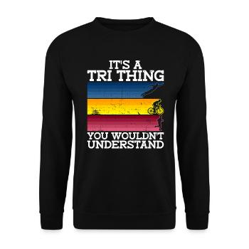 Triathlon Entraînement Fun Triathlète Cadeau - Sweat-shirt Unisexe - noir - Devant - Alina (178cm) & Michal (187cm)