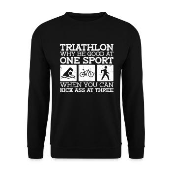 Triathlon Entraînement Fun Triathlète Cadeau - Sweat-shirt Unisexe - noir - Devant - Alina (178cm) & Michal (187cm)