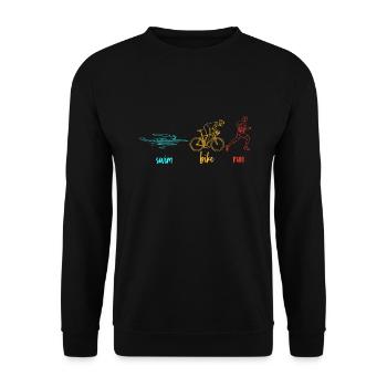 Swimming Cycling Running - Triathlon Training - Unisex Sweatshirt - black - Front - Alina (178cm) & Michal (187cm)