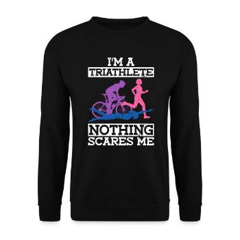 Triathlon Training Triathlet Frauen Mama - Unisex Pullover - Schwarz - Vorne - Alina (178cm) & Michal (187cm)