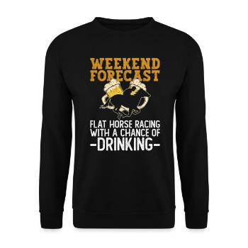 Cavalier d’équitation de course de chevaux plat - Sweat-shirt Unisexe - noir - Devant - Alina (178cm) & Michal (187cm)