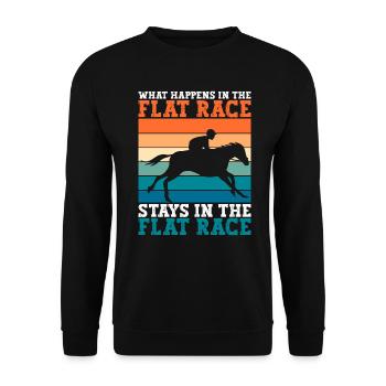 Ce qui se passe dans la course de plat reste dans la course de plat - Sweat-shirt Unisexe - noir - Devant - Alina (178cm) & Michal (187cm)