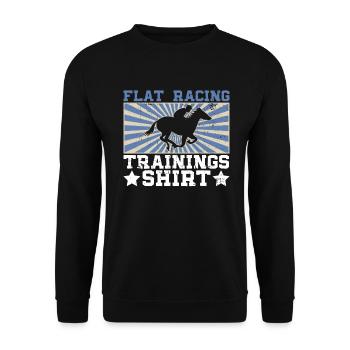 Chemise d’entraînement de course plate - Courses de chevaux - Sweat-shirt Unisexe - noir - Devant - Alina (178cm) & Michal (187cm)