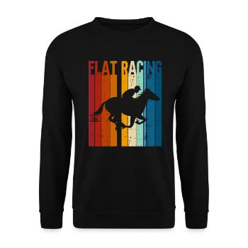 Course de plat - Courses de chevaux Cavaliers d’équitation - Sweat-shirt Unisexe - noir - Devant - Alina (178cm) & Michal (187cm)