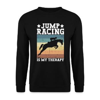 Show Jumping Horse Racing Horse Riding Riders - Unisex Sweatshirt - black - Front - Alina (178cm) & Michal (187cm)
