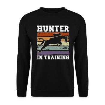 Show Jumping Equestrian Sport Horse Riding Rider - Unisex Sweatshirt - black - Front - Alina (178cm) & Michal (187cm)