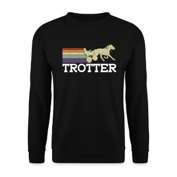 Traber - Cheval de course de chevaux - Sweat-shirt Unisexe - noir - Devant - Alina (178cm) & Michal (187cm)