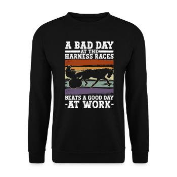 Trotting Horse Racing Trot Horse Trotter - Sweat-shirt Unisexe - noir - Devant - Alina (178cm) & Michal (187cm)
