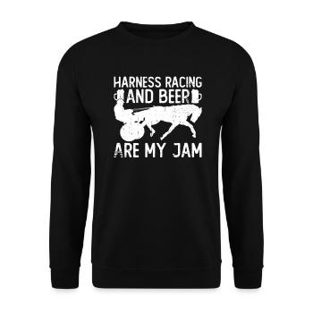 Trotting Horse Racing Trot Horse Trotter - Sweat-shirt Unisexe - noir - Devant - Alina (178cm) & Michal (187cm)