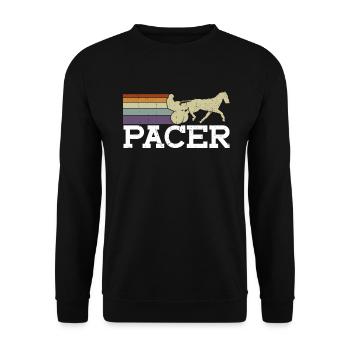 Pacer - Cheval de course de chevaux - Sweat-shirt Unisexe - noir - Devant - Alina (178cm) & Michal (187cm)