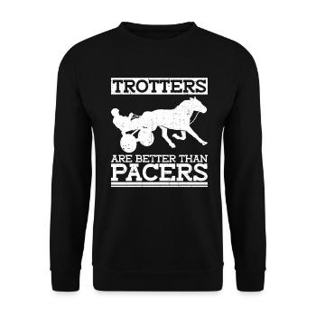 Trotters are better than pacers - horse racing - Unisex Sweatshirt - black - Front - Alina (178cm) & Michal (187cm)