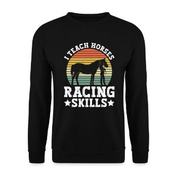 Pferdetrainer Reiten Pferd Reitlehrer - Unisex Pullover - Schwarz - Vorne - Alina (178cm) & Michal (187cm)