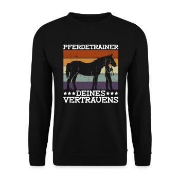 Pferdetrainer Deines Vertrauens - Pferdetrainer - Unisex Pullover - Schwarz - Vorne - Alina (178cm) & Michal (187cm)
