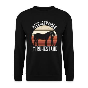 Pferdetrainer Im Ruhestand - Pferdetrainer - Unisex Pullover - Schwarz - Vorne - Alina (178cm) & Michal (187cm)