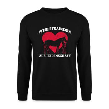 Pferdetrainerin Aus Leidenschaft - Pferdetrainer - Unisex Pullover - Schwarz - Vorne - Alina (178cm) & Michal (187cm)
