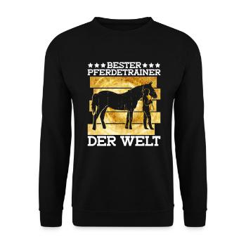 Bester Pferdetrainer Der Welt - Reitlehrer Pferde - Unisex Pullover - Schwarz - Vorne - Alina (178cm) & Michal (187cm)