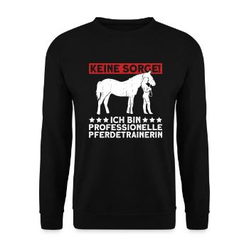 Keine Sorge! Ich Bin Professionelle - Unisex Pullover - Schwarz - Vorne - Alina (178cm) & Michal (187cm)