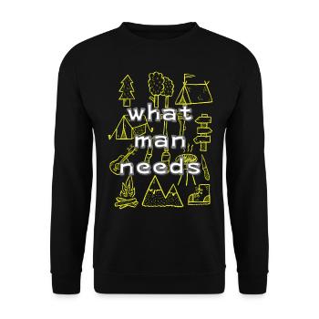 What Man needs - Unisex Sweatshirt - black - Front - Alina (178cm) & Michal (187cm)