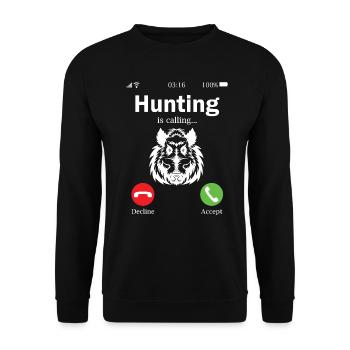 Les sangliers appellent je dois aller à la chasse - Sweat-shirt Unisexe - noir - Devant - Alina (178cm) & Michal (187cm)