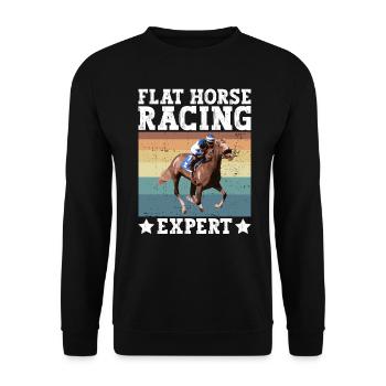 Courses hippiques plates - Courses hippiques équestres - Sweat-shirt Unisexe - noir - Devant - Alina (178cm) & Michal (187cm)