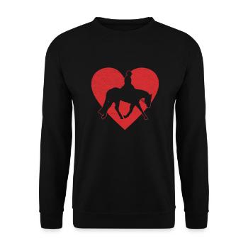 Chasse équitation anglaise cavalier cheval sport équestre - Sweat-shirt Unisexe - noir - Devant - Alina (178cm) & Michal (187cm)