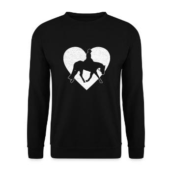 Chasse équitation anglaise cavalier cheval sport équestre - Sweat-shirt Unisexe - noir - Devant - Alina (178cm) & Michal (187cm)