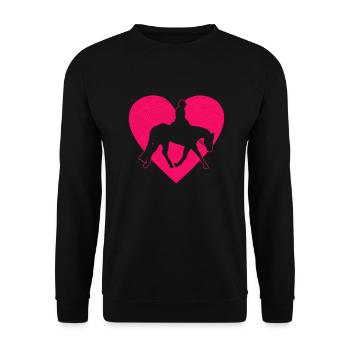 Chasse équitation anglaise cavalier cheval sport équestre - Sweat-shirt Unisexe - noir - Devant - Alina (178cm) & Michal (187cm)