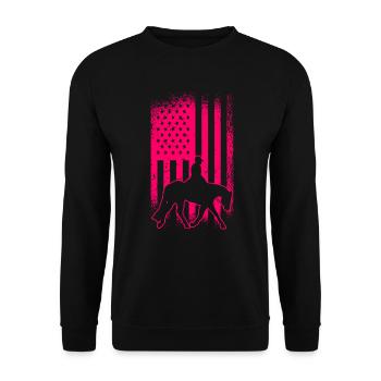 Chasse équitation anglaise cavalier cheval sport équestre - Sweat-shirt Unisexe - noir - Devant - Alina (178cm) & Michal (187cm)
