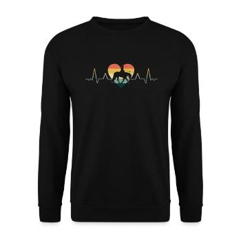 Chasse équitation anglaise cavalier cheval sport équestre - Sweat-shirt Unisexe - noir - Devant - Alina (178cm) & Michal (187cm)