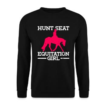 Hunt Equitation Girl - Hunt English - Unisex Pullover - Schwarz - Vorne - Alina (178cm) & Michal (187cm)