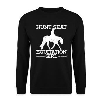 Hunt english riding rider horseback riding - Unisex Sweatshirt - black - Front - Alina (178cm) & Michal (187cm)