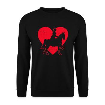 Siège de selle équitation anglaise cavalier cheval sport équestre - Sweat-shirt Unisexe - noir - Devant - Alina (178cm) & Michal (187cm)