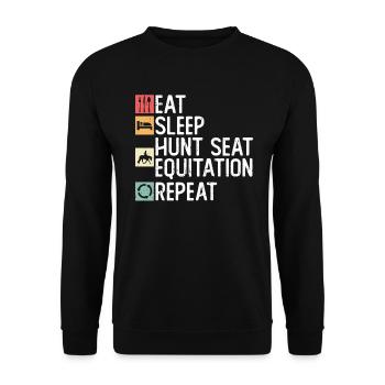 Eat Sleep Hunt Equitation Repeat - Hunt - Unisex Sweatshirt - black - Front - Alina (178cm) & Michal (187cm)