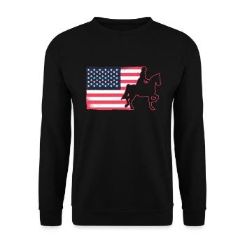 Siège de selle équitation anglaise cavalier cheval sport équestre - Sweat-shirt Unisexe - noir - Devant - Alina (178cm) & Michal (187cm)