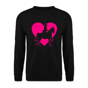 Siège de selle équitation anglaise cavalier cheval sport équestre - Sweat-shirt Unisexe - noir - Devant - Alina (178cm) & Michal (187cm)