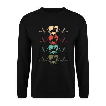 Siège de selle équitation anglaise cavalier cheval sport équestre - Sweat-shirt Unisexe - noir - Devant - Alina (178cm) & Michal (187cm)