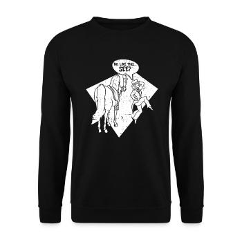 Siège de selle équitation anglaise cavalier cheval sport équestre - Sweat-shirt Unisexe - noir - Devant - Alina (178cm) & Michal (187cm)