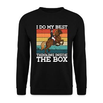 I do my best when I'm thinking in the box - - Unisex Sweatshirt - black - Front - Alina (178cm) & Michal (187cm)