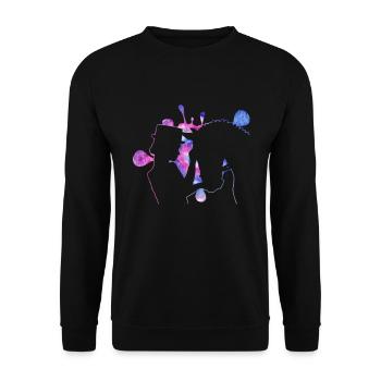 Dressage Horseback Riding Equestrian Horseback Riding - Unisex Sweatshirt - black - Front - Alina (178cm) & Michal (187cm)