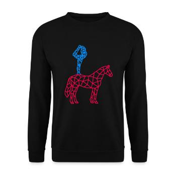 Voltigieren Pferd Reiterin Voltigierer - Unisex Pullover - Schwarz - Vorne - Alina (178cm) & Michal (187cm)