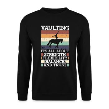 vaulting horse rider vaulter - Unisex Sweatshirt - black - Front - Alina (178cm) & Michal (187cm)
