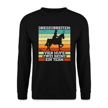 Dressage Equitation Quatre sabots Deux pattes Equitation Attelage - Sweat-shirt Unisexe - noir - Devant - Alina (178cm) & Michal (187cm)