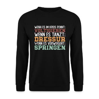 Vaulting equestrian sport Vaulting equestrian sport - Unisex Sweatshirt - black - Front - Alina (178cm) & Michal (187cm)