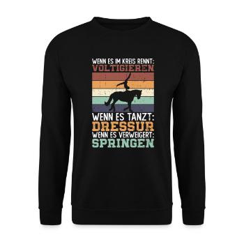 Vaulting equestrian sport Vaulting equestrian sport - Unisex Sweatshirt - black - Front - Alina (178cm) & Michal (187cm)