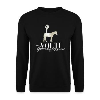 Volti Prinzessin - Voltegieren Pferdesport - Unisex Pullover - Schwarz - Vorne - Alina (178cm) & Michal (187cm)