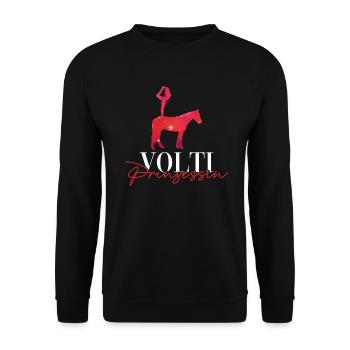 Volti Prinzessin - Voltegieren Pferdesport - Unisex Pullover - Schwarz - Vorne - Alina (178cm) & Michal (187cm)