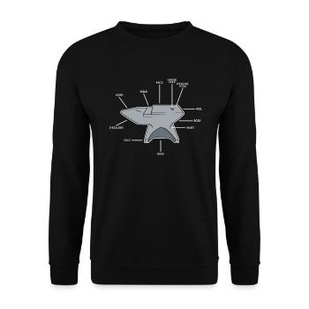 Schmied Schmiede Amboss Metallbauer Metall - Unisex Pullover - Schwarz - Vorne - Alina (178cm) & Michal (187cm)